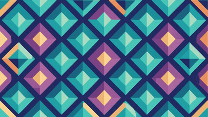 Geometric diamond pattern with retro color scheme background