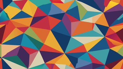 Fototapeta premium Geometric triangle shapes in a vibrant and colorful mosaic