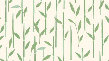 Obraz premium Green Bamboo Leaves Botanical Pattern Background