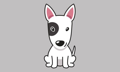 Cute Bulldog Cartoon Illustration Sitting