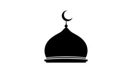 Vector mosque dome icon with crescent moon © MITURANI
