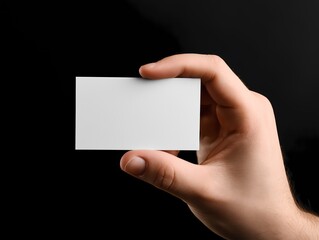 Hand Holding Blank Business Card Mockup, Corporate Branding and Identity Concept