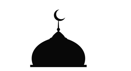 Vector mosque dome icon with crescent moon © MITURANI