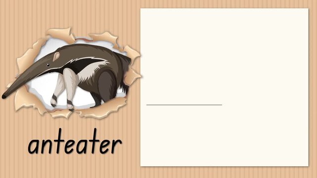 Educational Alphabet Animation for Letter A with Anteater Illustration