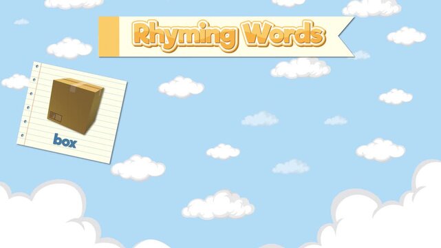 Educational Rhyming Words Animation with Box Fox Socks and Lock
