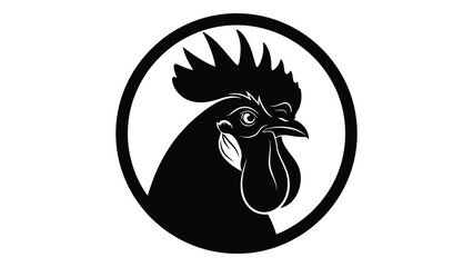 A black rooster head in a circle © SILHUETTECHEMBER