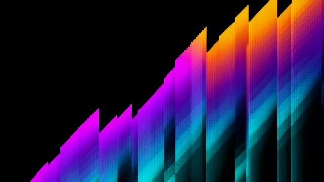 Animation diagonal line visual dynamic upward black background vibrant abstract gradient art colourful moving making striking diagonal burst of vibrant gradient art with dynamic upward motion