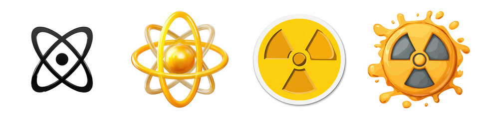 Animation nuclear and chemical png isolated object icon no background for weapon technology purpose.