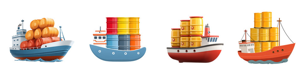 3d oil barrel shipping die cut mock up in commodity concept decoration.