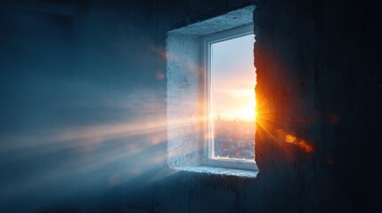 Obraz premium Professional window mounting and alignment in residential or office building.