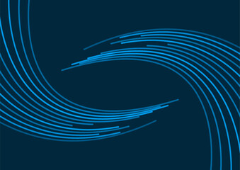 Blue minimal glowing wavy lines abstract futuristic tech background. Vector concept design © saicle