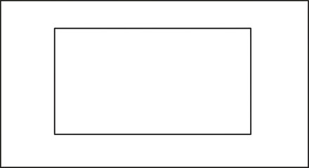 Obraz premium Minimalist geometric composition featuring crisp black lines framing a pristine white void