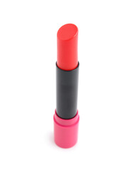Obraz premium Beautiful red lipstick on white background