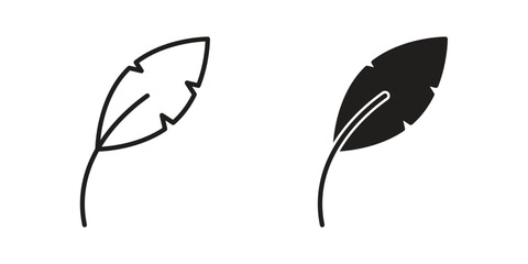 Fototapeta premium Quill icon black, line, flat vector, isolated illustration.