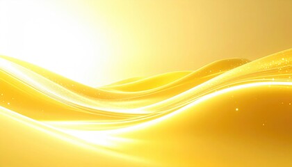 Fototapeta premium An abstract image featuring flowing golden curves with light effects against a soft-focus gradient. Subtle sparkling particles enhance the design