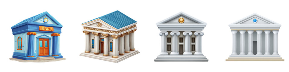Obraz premium Plasticine bank building png in 3d transparent for financial presentation.