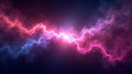 Fototapeta premium Vibrant Electric Energy Bolt Streaking Through Cosmic Nebula.
