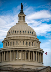 Obraz premium Capitol skyline Washington DC sky. Capitol governance republic. Capitol elections voting law. Capitol iconic freedom symbol.