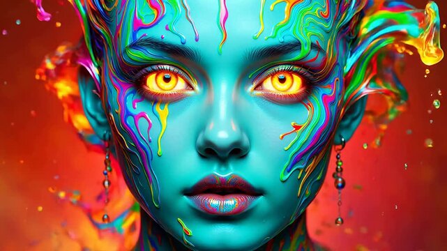 Colorful abstract face art