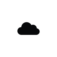 Solid black fill of a cloud hosting symbol