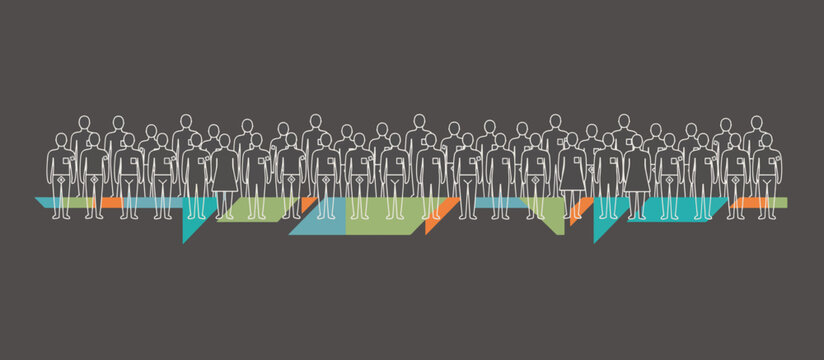 People using nicotine patches concept. Group of characters with medical patches on arms. Health campaign line art vector illustration