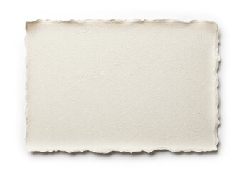 Fototapeta premium Aged and worn piece of parchment paper with a rustic edge isolated on white background