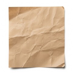 Obraz premium Crumpled brown paper bag with a slightly worn and textured appearance isolated on white background