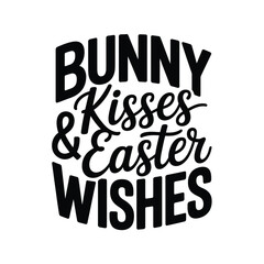 Obraz premium Festive typography displaying bunny kisses easter wishes in bold lettering