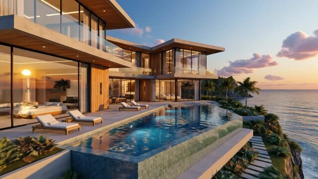 Luxury villa inside sea
