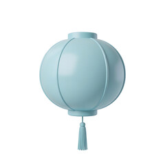 Fototapeta premium [Transparent Background PNG]Blue Chinese Lantern with Tassel Decoration