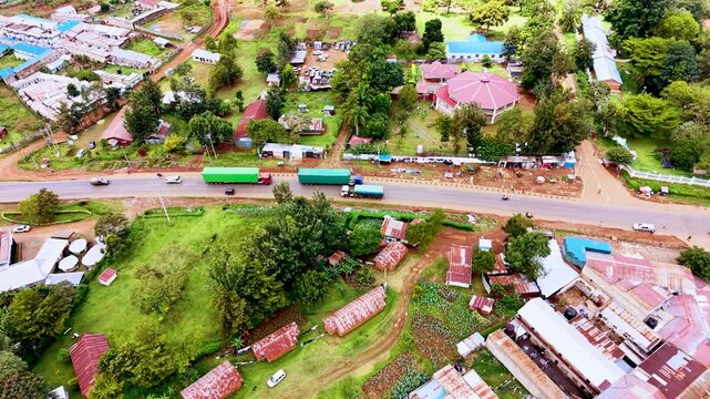 poor houses of Maseno slums kenya, rusted roof top of the poorly constructed houses of kibera slums kenya. Slums of kenya.