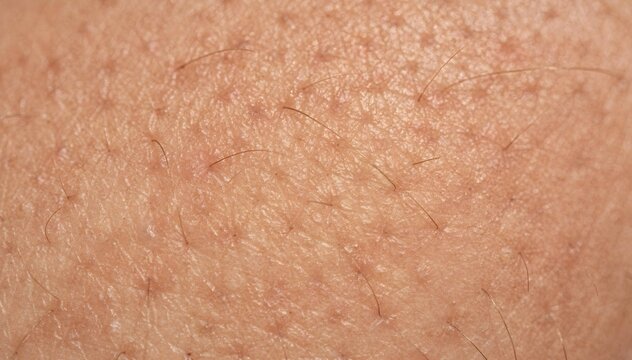 Close-up view of human skin with goosebumps and visible hair follicles.