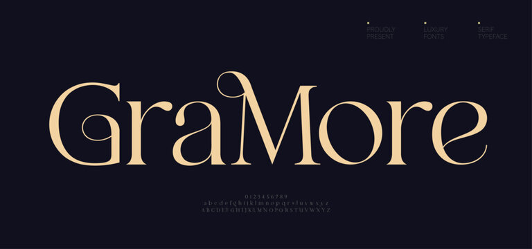 Luxury modern beauty logo alphabet font. Typography fashion elegant classic letters serif italic fonts decorative wedding vintage logos. vector illustration