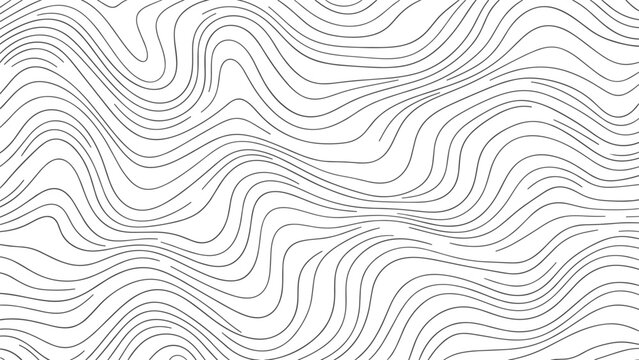 Abstract pattern of flowing wavy parallel lines on a white background creating a sense of movement and texture.