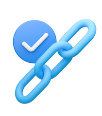 Stylized Secure Connection 3D Render: Concept of Trusted Link, Safety, and Reliable Networking