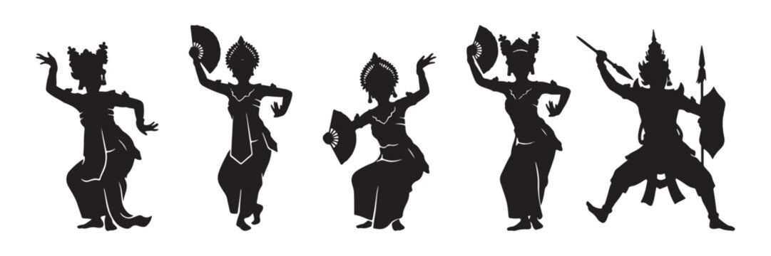 silhouette of balinese dancer collections
