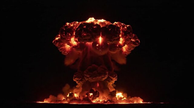 Massive nuclear explosion atomic bomb mushroom cloud