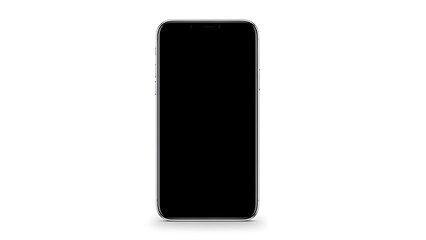 Naklejka premium Black Smartphone on White Background