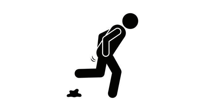 Urgent bowel movement icon depicting a person experiencing a sudden need for relief