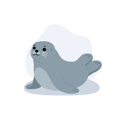 adorable seal. cute seal. arctic marine animal character © Thidarat