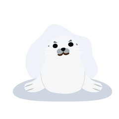 Cute gray baby seal pup. Cute baby seal . Baby seal cartoon