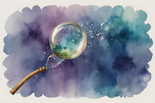 Bubbles being blown from a bubble wand