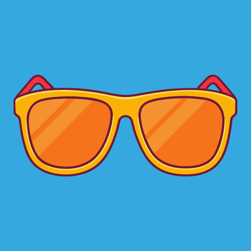 Stylish yellow frame sunglasses with vibrant orange lenses for a sunny day look