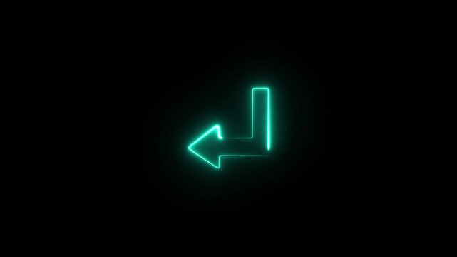 Neon top left arrow, HD video motion.