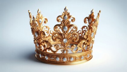 Fototapeta premium A golden crown on a white background