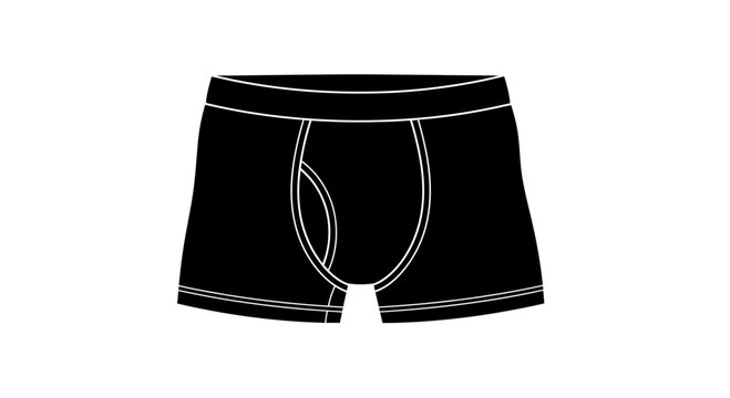 Minimalist black boxer briefs icon silhouette vector illustration for men's apparel design