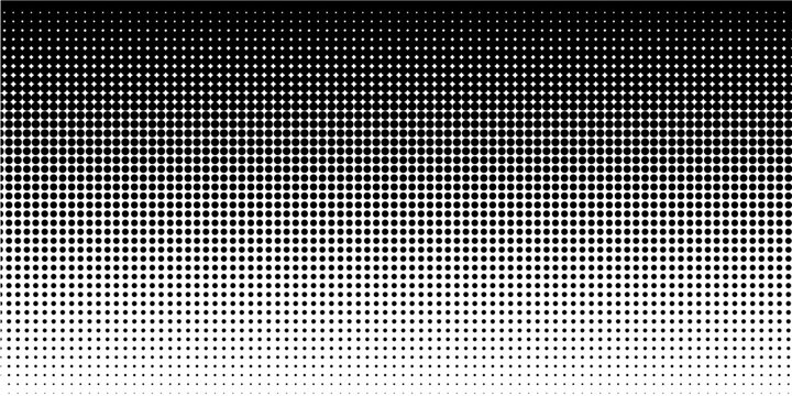 fun beautiful black and white shadow halftones retro pop art funky urban colorful comic book. Dotted halftone gradient texture. Vanishing polka dot background. Repeating dots gradation pattern backgro