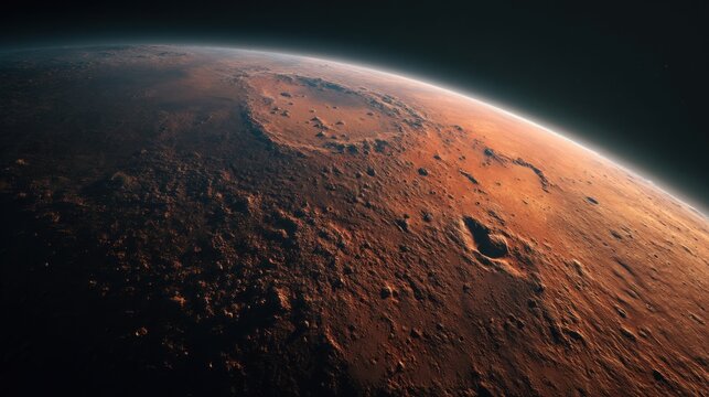 Mars planet surface with transparent background