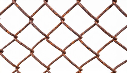 Fototapeta premium Rusted chain-link fence close-up