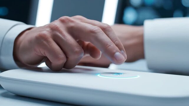 Person Using Touchpad on Laptop Computer.
